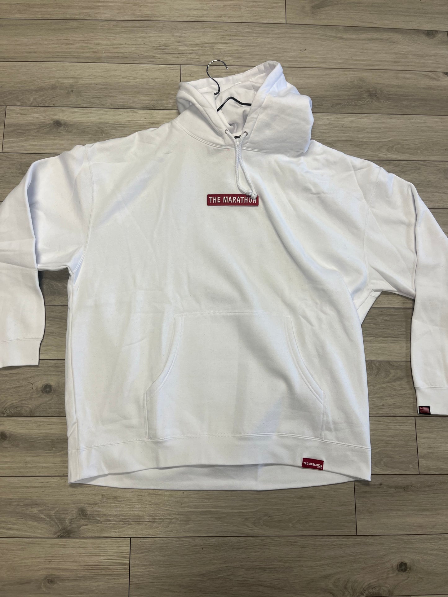 'THE MARATHON' BOGO WHITE HOODIE