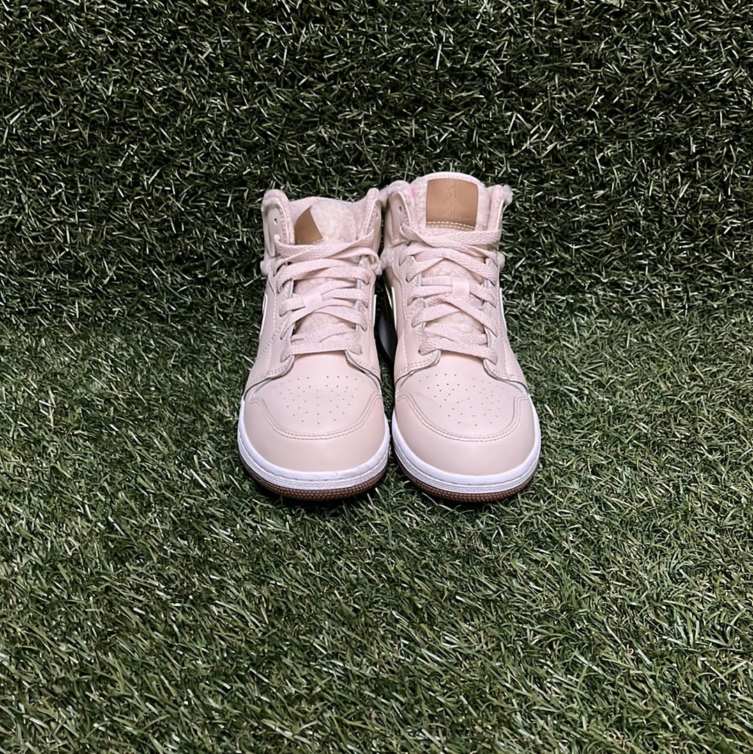 JORDAN 1 MID 'FLEECE PEARL WHITE' (USED)