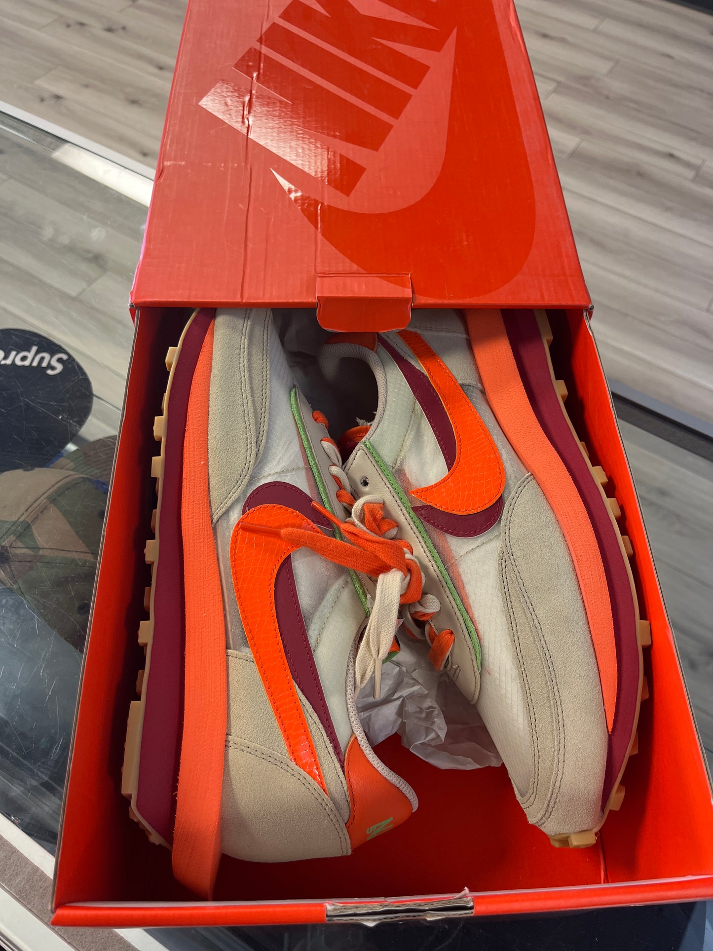 NIKE SACAI LDWAFFLE ‘NET ORANGE’