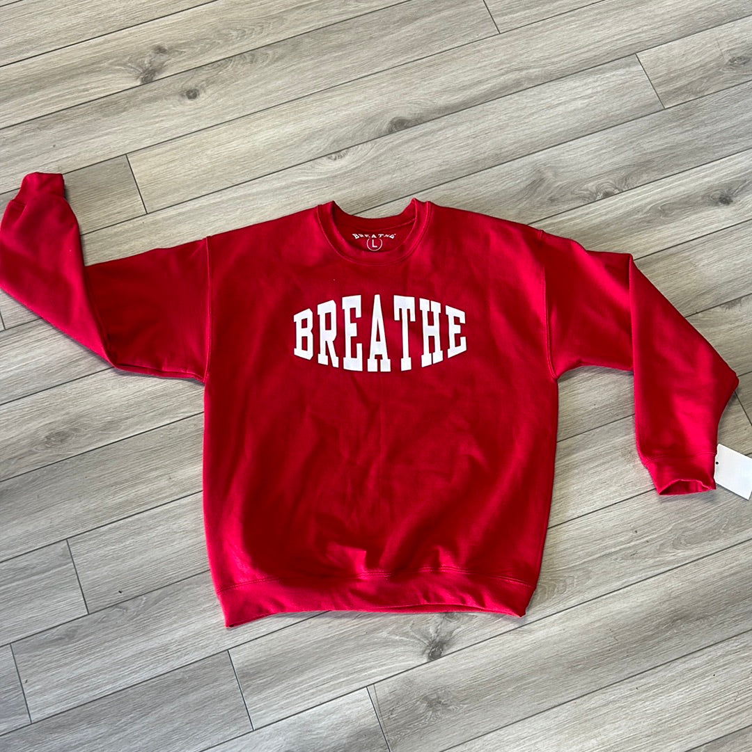 ‘BREATHE’ CREWNECK SWEATERS