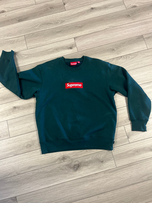 SUPREME BOX LOGO CREWNECK 'DARK PINE'