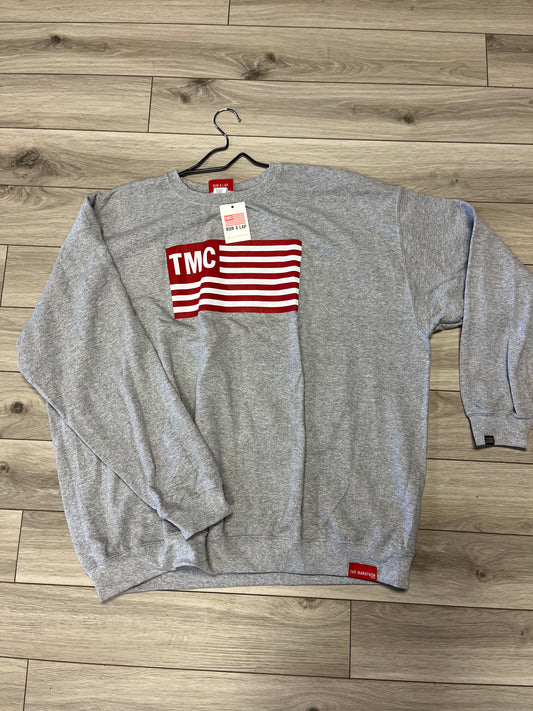 'THE MARATHON' TMC FLAG CREWNECK GREY